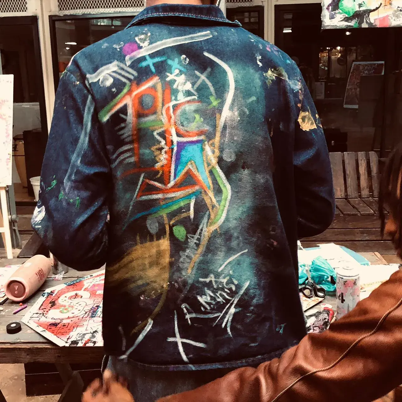 Finished jacket - abstract expressionist mural